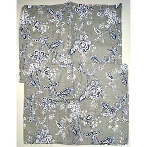 Set 2 C&F HOME 20x26" Standard Quilted PILLOW SHAMS Gray/Blue Annabelle NWOT NEW